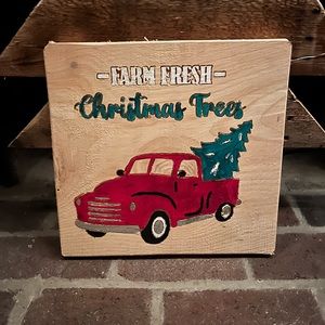 Carved Christmas sign